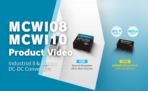 SIP-8 小型パッケージで出力はしっかり：産業用 絶縁型 8W & 10W DC-DC コンバータ製品動画